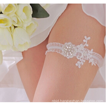 Romantic Vintage Lace Garter Rhinestone Crystal Bridal Pearl Wedding Garter